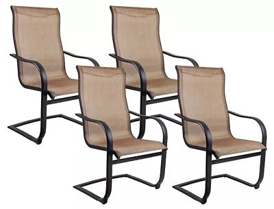 Master Patio Outdoor Bellevue Metal Spring Dining Patio Chair Brown (Pack Of 4) • $306.84