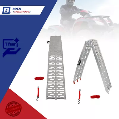 2x 750Lbs 7.5 Feet Aluminum Folding Loading Ramp Kit Motorcycle Arched ATV Truck • $136