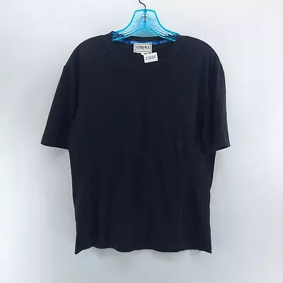 Versace Intensive T Shirt Mens Size XXL Slim Fit Black Short Sleeve Mesh Side • $50