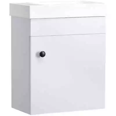 Bathroom Vanity Unit With Basin Wall Mount Wash Stand With Storage White • £70.99