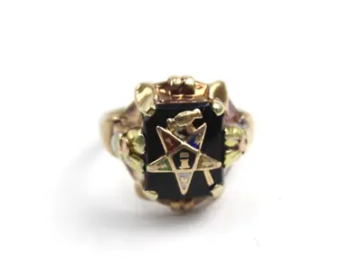 Vintage Tri-Color Gold 10k Gold Masonic Pinky Baby Ring Not Scrap • $209