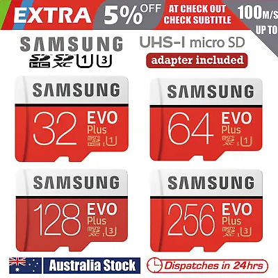 Micro SD Card SamSung Evo Plus 32GB 64GB 128GB 256GB Class 10 SDHC SDXC Memory • $12.95