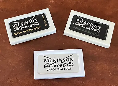 Lot Of 3 Packs Vintage Wilkinson Sword Razor Blades Super Sword & Chromium • $18