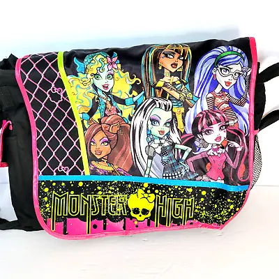 Monster High Large Messenger Bag Dolls Girls Book Bag Main Zipper Broken Read • $14.68