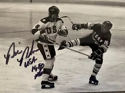 BILL BAKER USA 1980 OLYMPIC MIRACLE ON ICE GOLD MEDAL AUTOGRAPHED 5x7 PHOTO #1 • $24.50