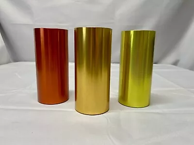 Vintage Perma Hues Made In Ohio Anodized Aluminum Tumblers Set Of 3 Fall Colors • $14