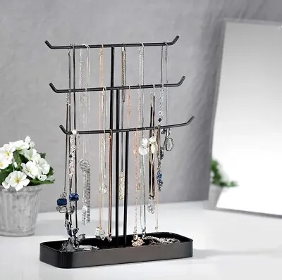 JACKCUBE DESIGN Metal 3 Tier Jewellery Display Stand Tree Organiser Bracelet • £16.99