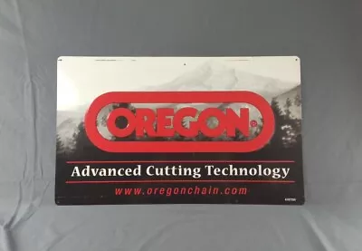 Vintage OREGON Chainsaw Cutting Technology Advertising Dealer Metal  Sign • $175