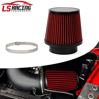 4  100mm Red Performance High Flow Cold Air Intake Cone Replacement Dry Filter • $17.85