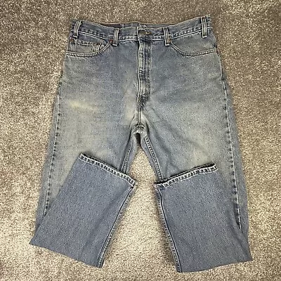 Vintage Levis 505 Jeans Straight Leg Reg Fit Made In USA 36x30 Light Wash Y2K • $35