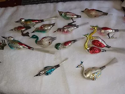 DAMAGED Lot Vintage Mercury Glass Christmas Ornaments BIRDS Parrot Broken Repair • $20.50