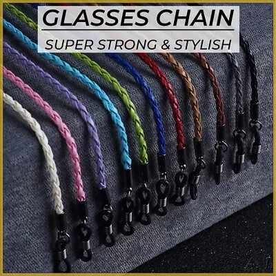 Glasses Chain PU Leather Rope Cord Lanyard Strap Reading Sunglasses Spectacles • £1.99