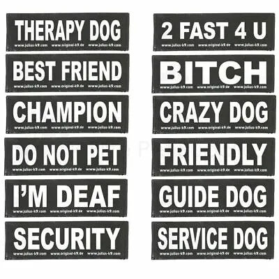 £3.99 • Buy Julius K9 Harness Patch, Collar, Side Bag Patches - Security, Friendly Labels
