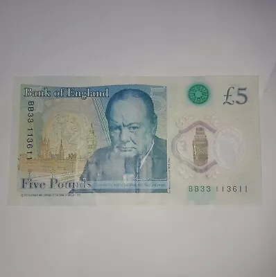  Rare Bank Of England 5 Pound £5 Note With  Rare Serial Number  • £15