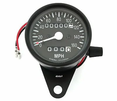 Motorcycle Mini Speedometer W/ Trip Meter - 2240:60 - Black - MPH • $49.95