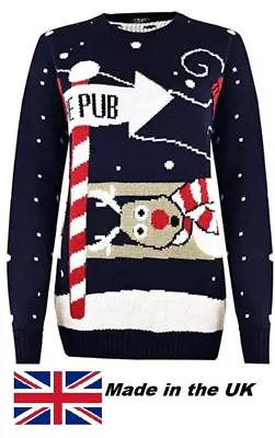 $13.48 • Buy A&S UNISEX Long Sleeves Christmas 3D XMAS Return To The PUB Jumper Sweater Top