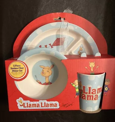 Llama Llama 5-Piece Bamboo Dinner Set Anna Dewdney New In Box NIB • $19.99
