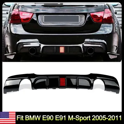 F1 Style Rear Bumper Diffuser Lip For BMW E90 E91 M-Tech 2005-2011 Gloss Black • $139.99