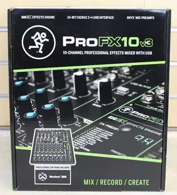 Mackie PROFX10v3 10-Channel Mixing Console With USB *New/Open Box* FREE SHIPPING • $199.99