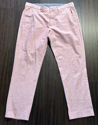 J.Crew Bowery Pants Mens *36 X 31 Pink Slim Straight Chino Trousers Preppy Golf • $26.88