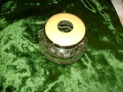 Vintage EAPG Glass Vanity Hair Receiver With Celluloid Lid • $12