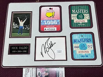 Nick Faldo JSA Golf Signed Cut Signature & Original 1989 1990 1996 Masters Badge • $131.34