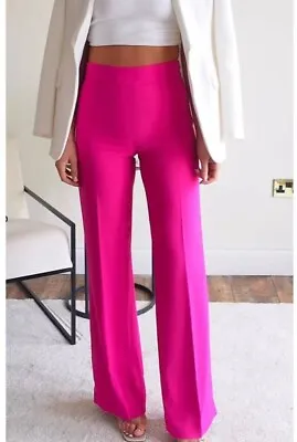 $35 • Buy Zara Flowly Highwaist Trouser + Pink Crew Knit Top - NWT-intermix-millen-dvf
