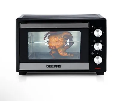 Geepas 25L 1600W Mini Oven Toaster Grill Tabletop Compact Portable Baking Cooker • £74.23