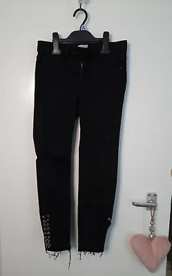 £9.99 • Buy Womens Girls River Island Molly Skinny Jeans Black Distressed  Used Size 8R