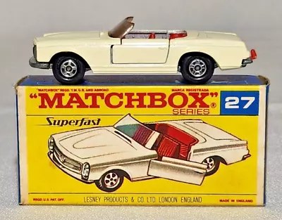 NEW MATCHBOX Superfast #27 Mercedes Benz 230SL Red Interior Orig F2 Box • $39.02