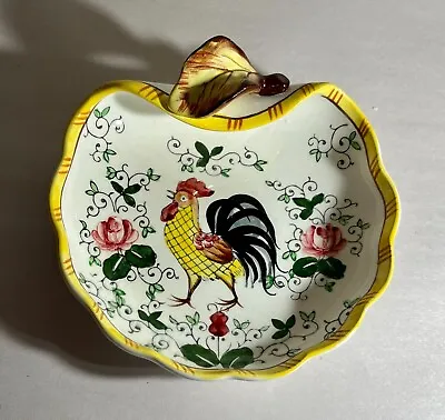 PY Ucagco Rose & Rooster Early Provincial 6  Leaf Handled Nappy • $42.50