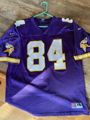 Nike Mens Football Jersey Adult XXL Purple Randy Moss 84 Vikings   • $65