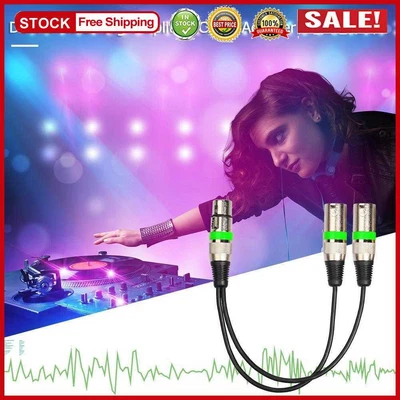 £5.75 • Buy 30cm 3Pin XLR Female To Dual 2 Male Y Splitter Mic DJ Cable Adapter Audio Cable