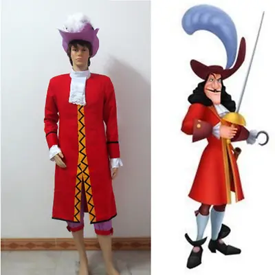 NEW Peter Pan Captain Hook Cosplay Costume Men Outfit Custom Made • £66