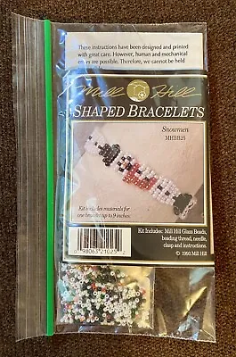 Vintage 1993 Mill Hill Snowman Bracelet Glass Bead Kit - Complete! • $8.99