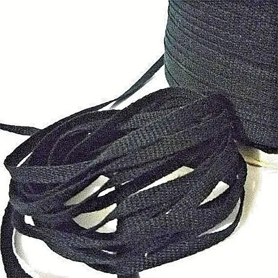 Black Cotton Tape 10mm Webbing Dressmaking Lanyard Ribbon Mobile Strap ID • £2.29