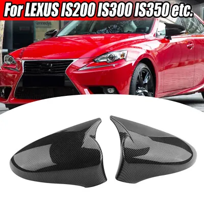 Carbon Fiber Black Mirror Cover Cap For Lexus IS200 IS250 IS300 IS350 2014-2020 • $44.59