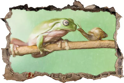 The Frog And The Snail Art Crayon Effect - 3D Look Breakthrough Wall Mount • £17.20