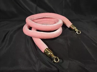 6.5 Ft Pink Velvet Rope Stanchion Crowd Control Barrier 1.5 In Thick Brass Clips • $16