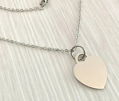 £9.95 • Buy Heart Pendant Necklace With Personalised Engraving, Gift Boxed
