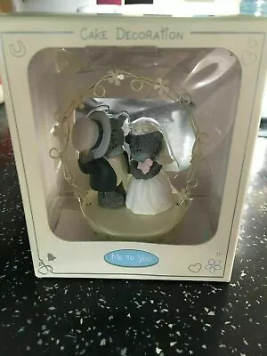 £34.95 • Buy Me To You Bride & Groom Teds Under Ivory Flower Arch Wedding Cake Topper Rare