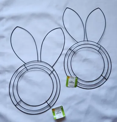 2 Easter Bunny Rabbit Flower Wire Wreath Form Floral Garden Craft Holiday DIY • $16