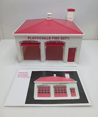 Plasticville O Scale Fire Department Kit Complete Train Scenery Red Building • $12.99