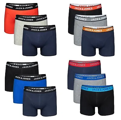 Mens Boxers 3 Pack  Jack & Jones Trunks Cotton Stretch Underwear Gift Set S-XL • £14.99