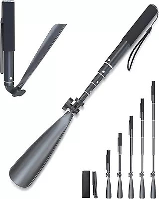 Portable Long Metal Shoe Horn 8.5-39“ Telescopic Aluminum Alloy Dressing Aid St • $19.01