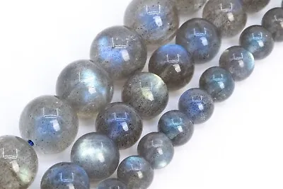 Genuine Natural Gray Labradorite Beads Grade AAA Round Loose Beads 6/7/8/9/10MM • $8.15