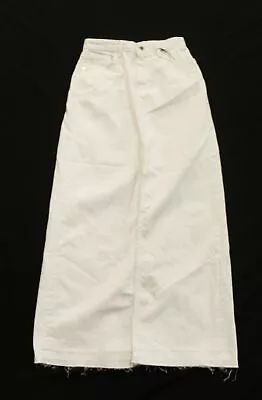 $24.99 • Buy ZARA Women's High-Waisted Pocketed Slit Denim Midi Skirt BE5 White Size XS
