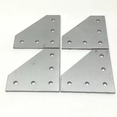 Lot Of 4 80/20 4351 Aluminum Hardware 90° Angled Flat Plates 5-Hole 15-Series • $40