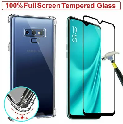 Case For Samsung Galaxy A10 Shockproof Clear AIR Cover & Glass Screen Protector • £4.75