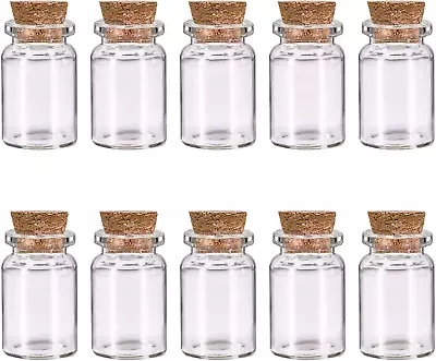 £9.59 • Buy 10 Pcs Small Glass Bottles With Cork Lids, Mini Glass Bottles With Stoppers Jars